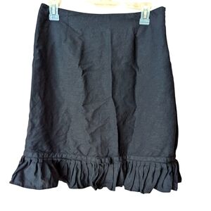 Larry Levine Women's Black Ruffled Pencil Skirt Sz 10